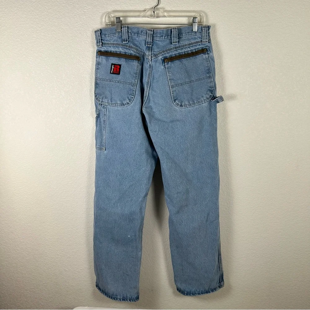 Wrangler Riggs, Men’s 34x32 utility work wear distressed carpenter jeans 90’s